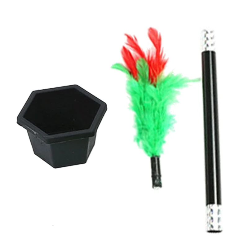 Magic Stick to Flower Stage Magic Trick Toy Flower Trick A Bouquet Appear from Air Professional Magician Props Gifts