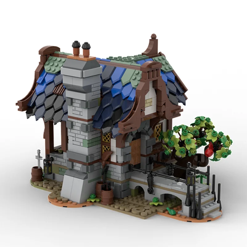 1316 قطعة MOC القرون الوسطى الإقامة منزل القرون الوسطى التاريخية البيت الشعبي تصميم لتقوم بها بنفسك نموذج اللبنات عيد ميلاد اللعب هدية