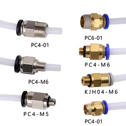 Creativity 3D PC4-M6 PC4-M5 PC4-01 PC6-01 Pneumatic Straight Connector Part Bore 4mm PTFE Tube Filament M6 Feed Fitting Coupler