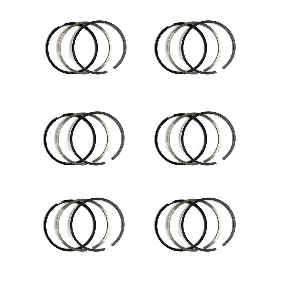 6× Piston Ring Sets For Cummins N14 QSN14 3804500 3803358 4089489