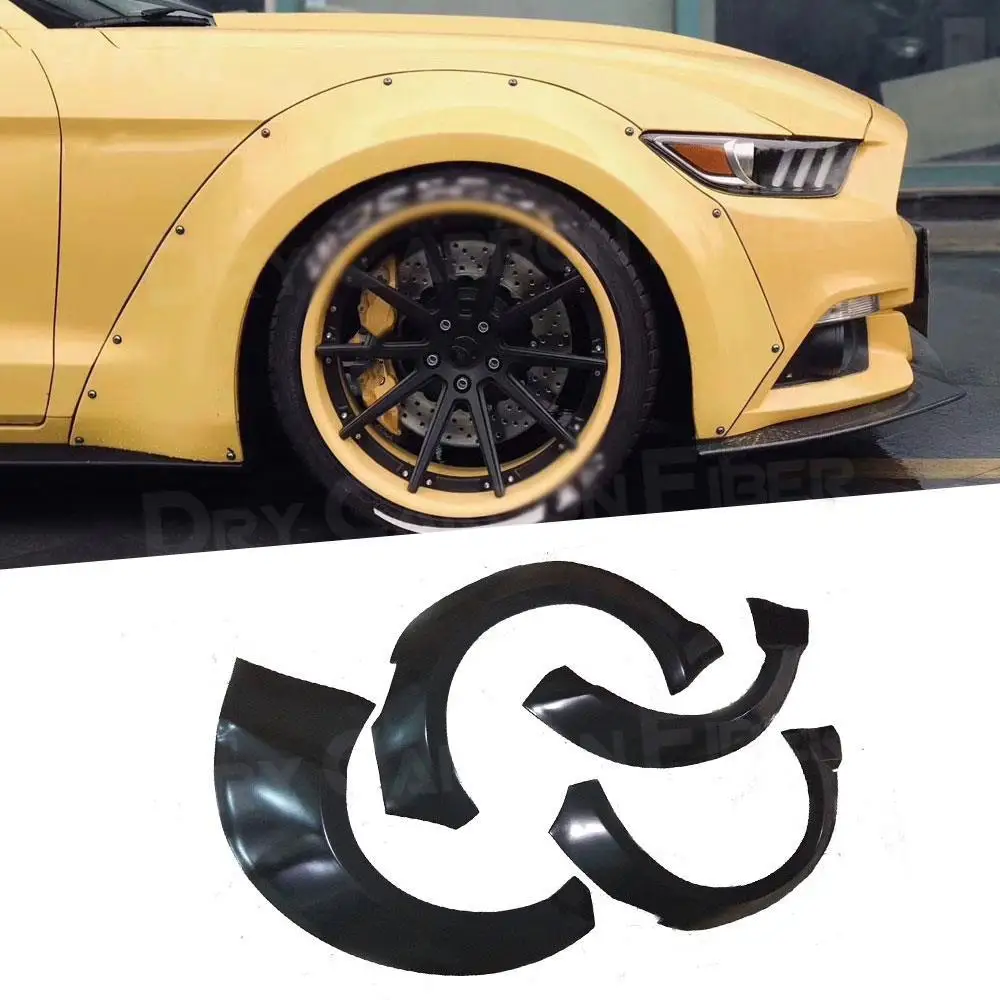 Car Wheel Wide Eyebrow Round Arc Fender Mud Flaps Mudguards Splash Guards body Kit for Ford Mustang Coupe 2015-2017