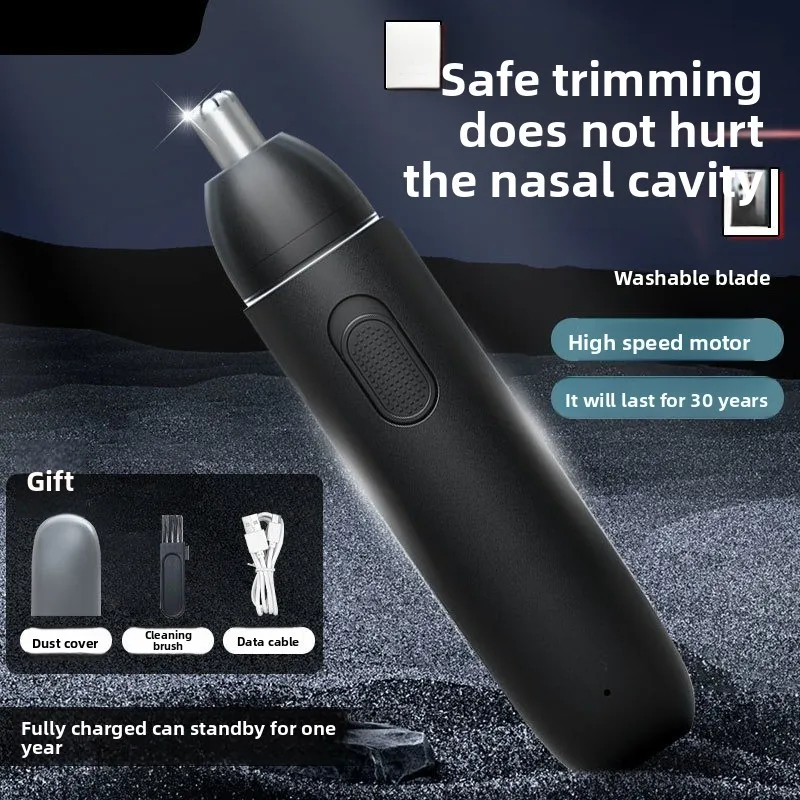 

Прецизионный триммер для волос в носу и ушах — перезаряжаемый через USB-C, 360° ° Поворотные лезвия, брызгозащищенные IPX4 для мужчин и женщин