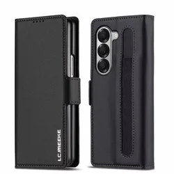 For Samsung Z Fold 6 5 4 3 Fold6 Fold5 Fold4 Fold3 5G Business Leather Case with Pen Holder Wallet Cards Slot Flip Phone Cover