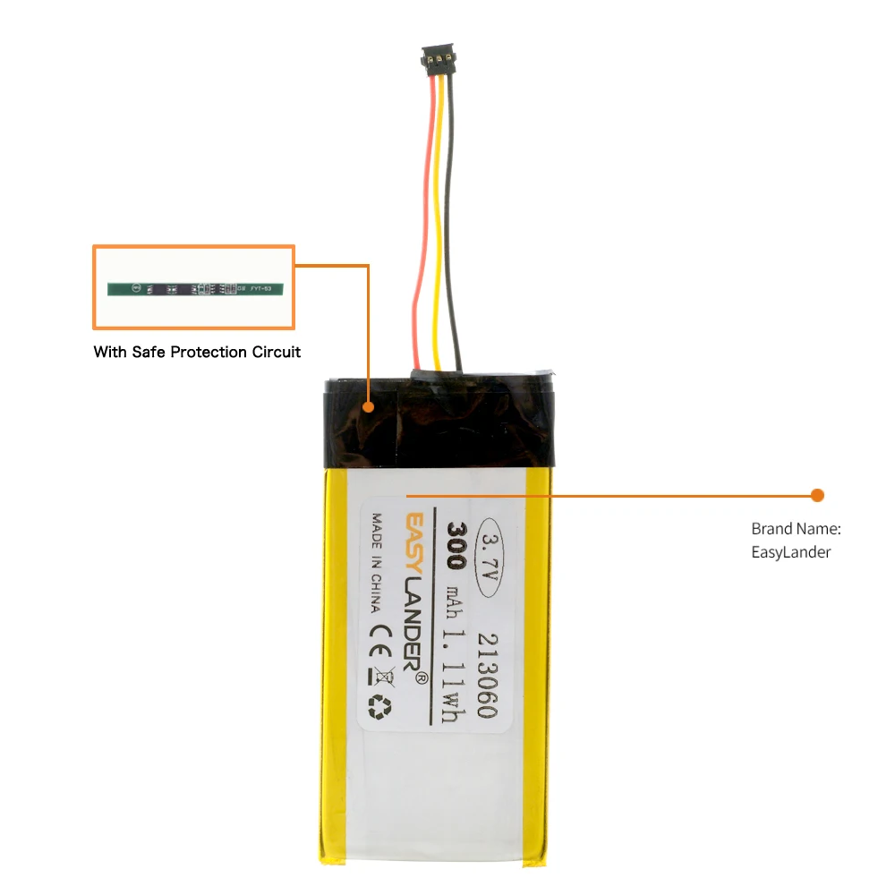 213060 203060 CA213060PACK 3.7V 300MAH Lithium Polymer Battery Replacement For Ms Univ Mobile Keyboard Navigator Dash Cam 203065