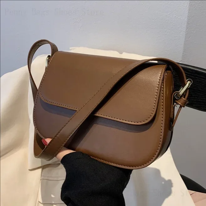 2025 New Women Bag Trendy Fashion Temperament Simple One-shoulder Crossbody Retro Small Square Bag College Commuting Style Gift