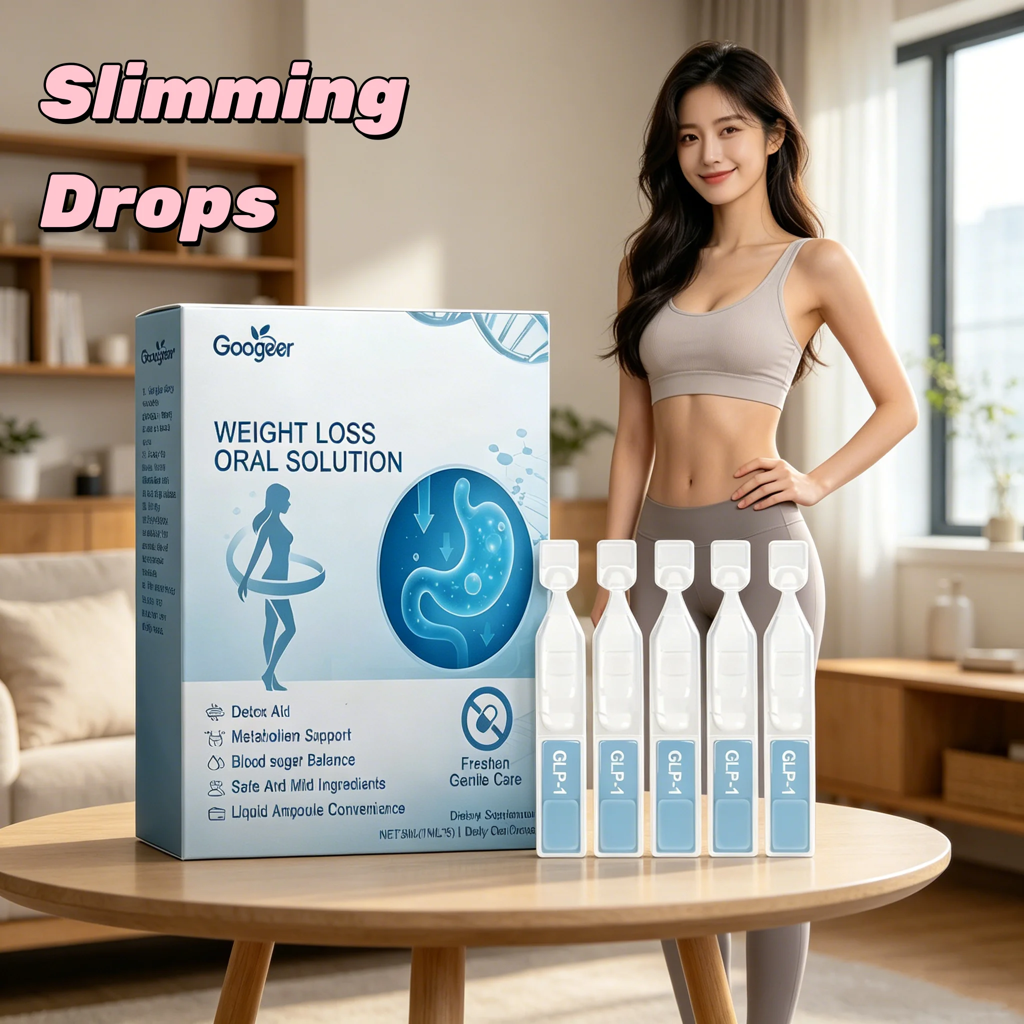 GOOGEER Slimming Drops Burn Fat Detox Stimulate Metabolism Weight Control Maintain Blood Sugar Balance Weight Loss Drops