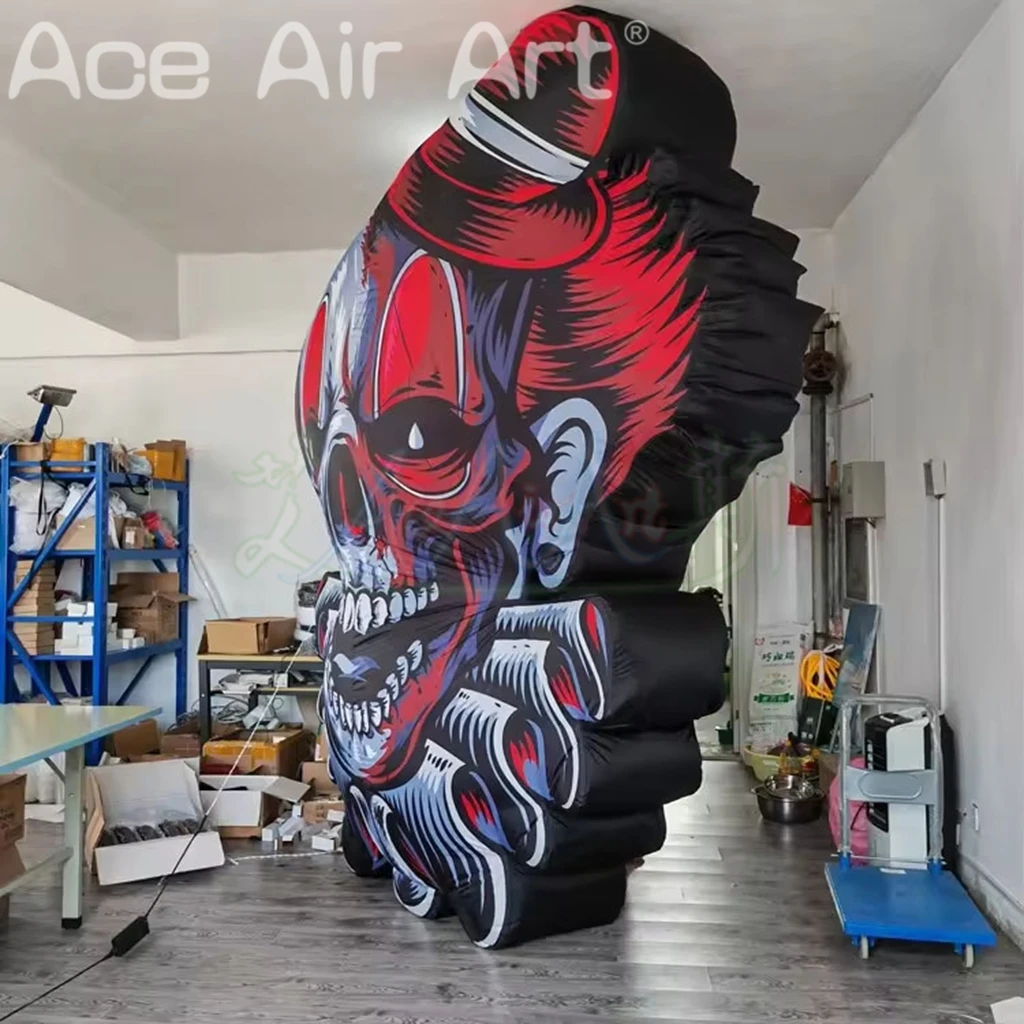 Globo publicitario de pared con letrero de cabeza de payaso inflable gigante de Halloween para decoraciones de Halloween