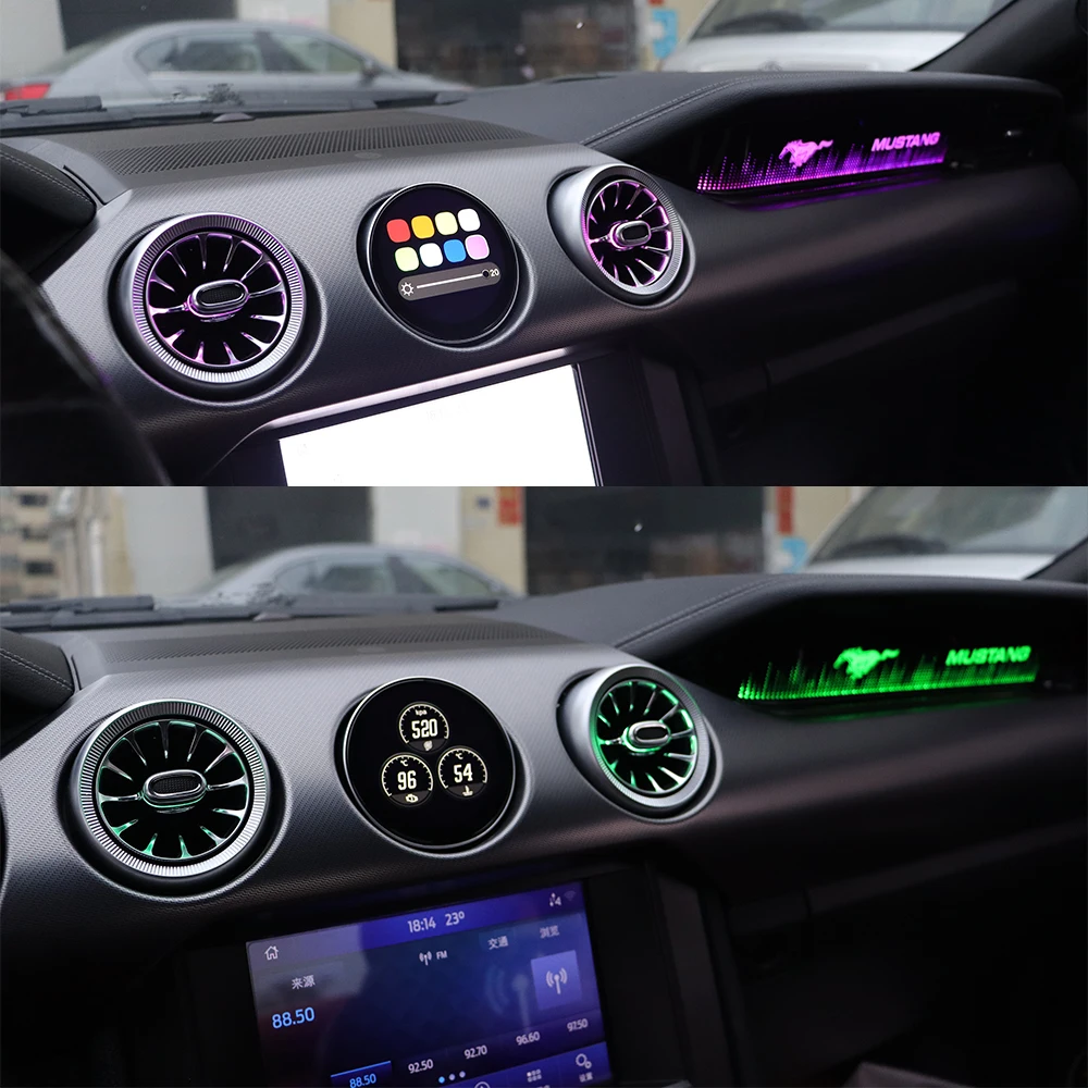 For Ford Mustang 2015 - 2019 LCD Small Instrument Turbine Air Vent Light Dashboard Player Digital Cluster Virtual Cockpit