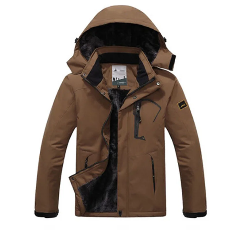 Jaqueta de pele à prova de vento masculina, parka grossa, casacos quentes, caminhadas ao ar livre, trekking, masculino, inverno, 2024