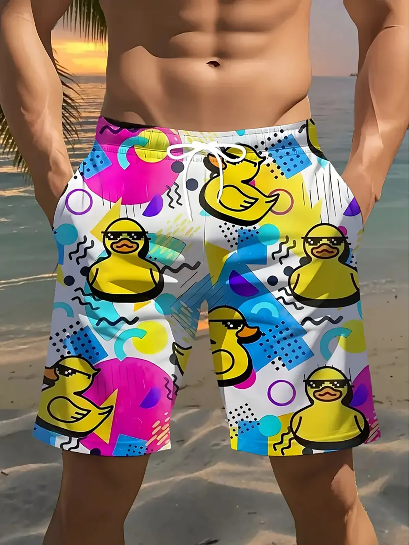 2026 Summer Men's Short Pants with 3D Print Breathable Lightweight Comfortable Casual and Fashionable Outdoor Men's Pants