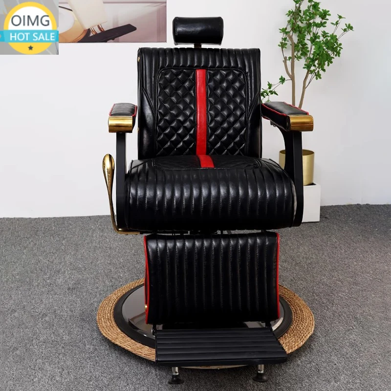 Sturdy Hydraulic Barber Chair Soft Upholstered Salon Chair Hair Care Studio Beauty Height Adjustable Salon De Coiffure Furniture