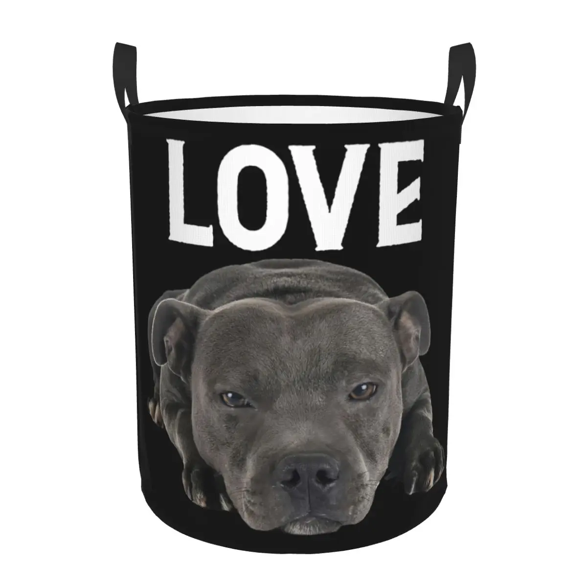 Cesto de Ropa Plegable Personalizado con Diseño de Staffordshire Bull Terrier, Gran Capacidad, Contenedor de Almacenamiento de Ropa, EBT, Bonito Cesto para Bebés