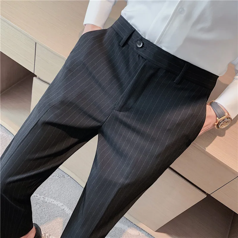 Business Formal Pants Men 2024Spring Korean Style Slim Office Social Suit Trousers High Quality Casual Streetwear Straight Pants