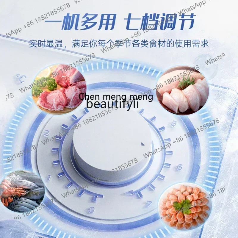 

Коммерческий дисплей для холодильника с морозильной камерой большой емкости, кабина с горизонтальным островом для хранения свежести замороженного стекла, снега