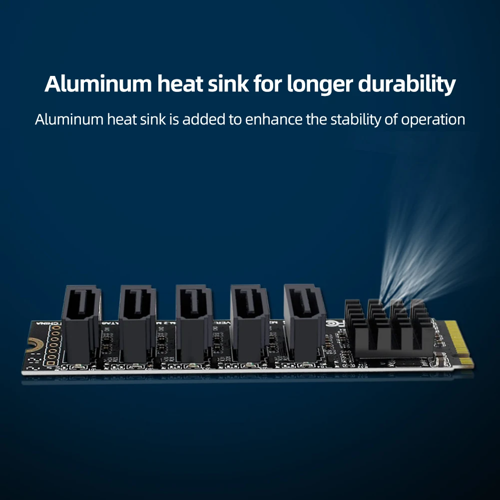 

M.2 M-Key PCI Express To SATA 3.0 Expansion Card Adapter Support for OS/Windows /Linux Converter Card Support PM Function