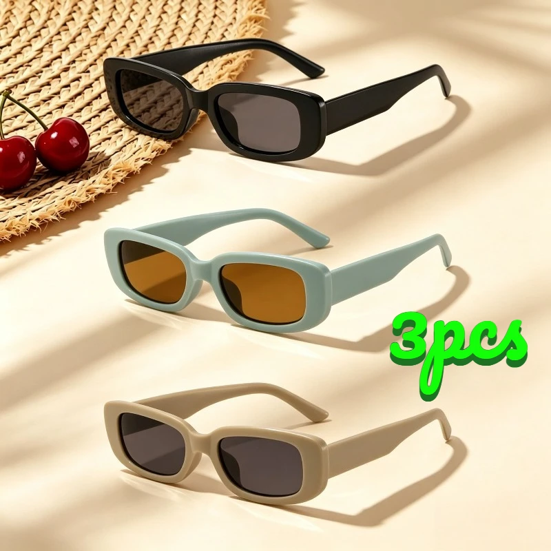 3‑Pack Boys Girls Glasses Set, Classic Versatile Oval Frame, Dopamine‑Style Eyewear with Multiple Colors Available