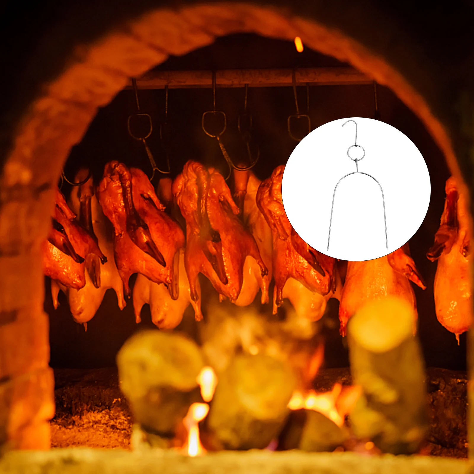 

2Pcs Bbq Hanger Multifunctional Chicken Grill Skewer Convenient Hanging Barbecue Skewer Oven Grill Convenient Bbq Hanger