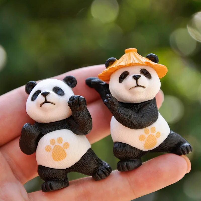 Cartoon Kongfu Panda Car Decoration giocattoli popolari Souvenir Fairy Garden miniature Action Figures Desktop Home Decor