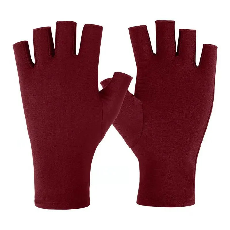 Summer Anti-uv Fingerless Gloves Ice Silk Half Fingers Gloves Semi-finger Driving Glove  Sunscreen Breathable Thin Mittens