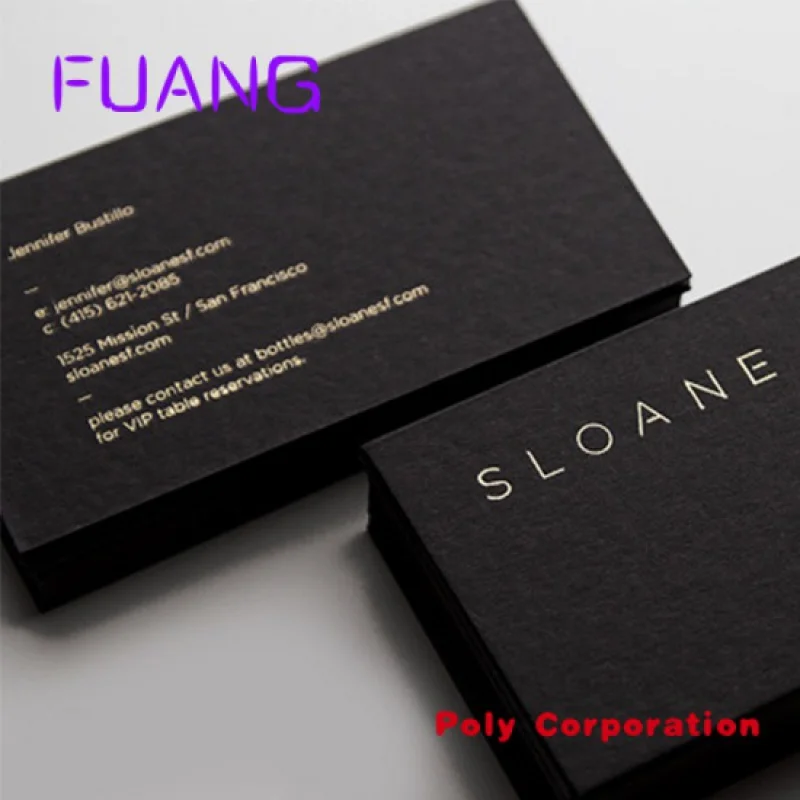 Custom  Custom Luxury Black Gold Foil Recycled Business Card Printing with Golden Border