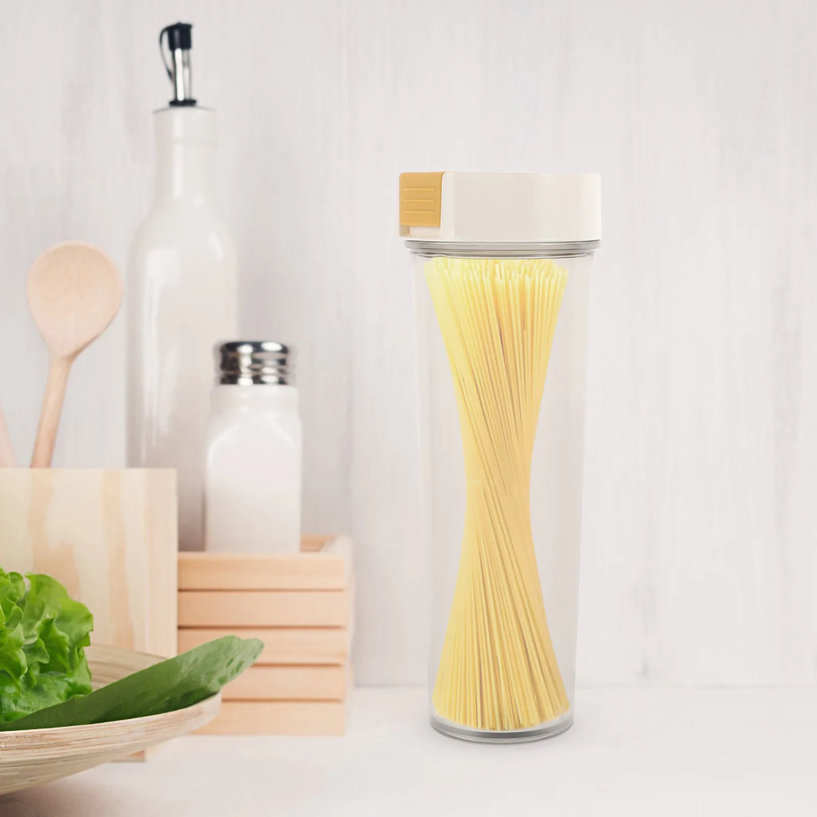 Pasta Storage Container for Pantry Airtight Food Jar with Lid Noodle Spaghetti Grain Container Transparent Visibility Freshness