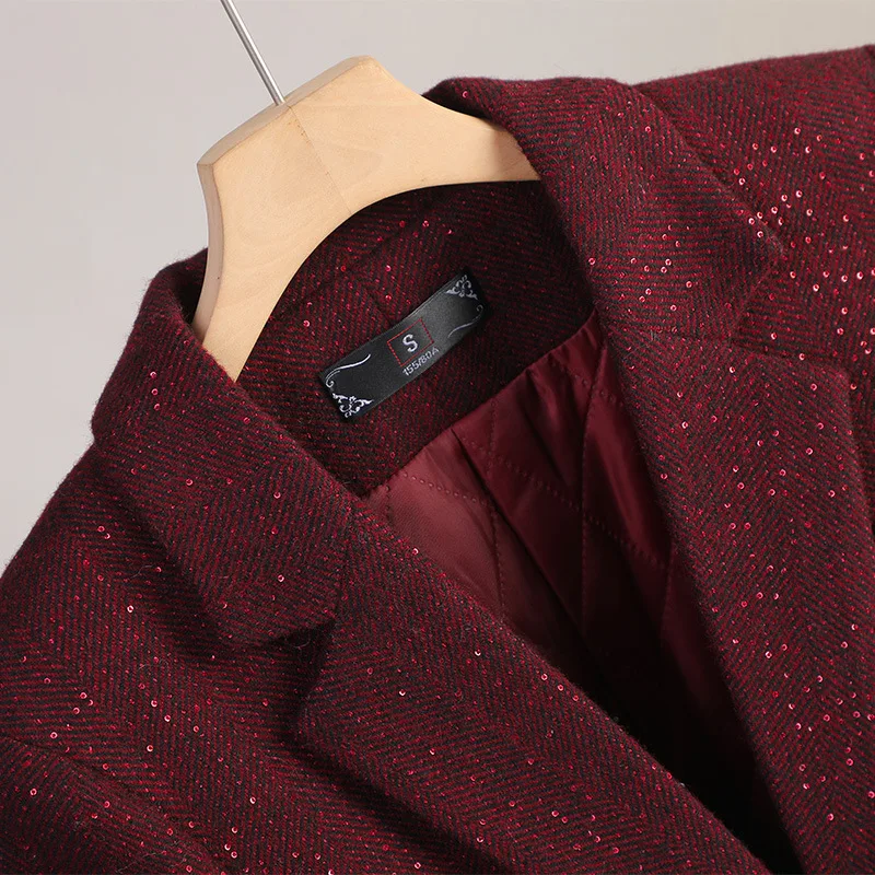 

Женский шерстяной пиджак, женский осенне-зимний пиджак с длинным рукавом, официальная куртка на одной пуговице, пальто, женские офисные пиджаки, верхняя одежда