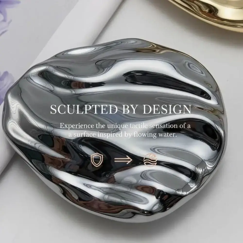 Zinc Alloy Shell Balm Container Shell Embossed Texture Sliding Lid Design Slide Cover Box Portable Cosmetic Tin Lip Balm Holding