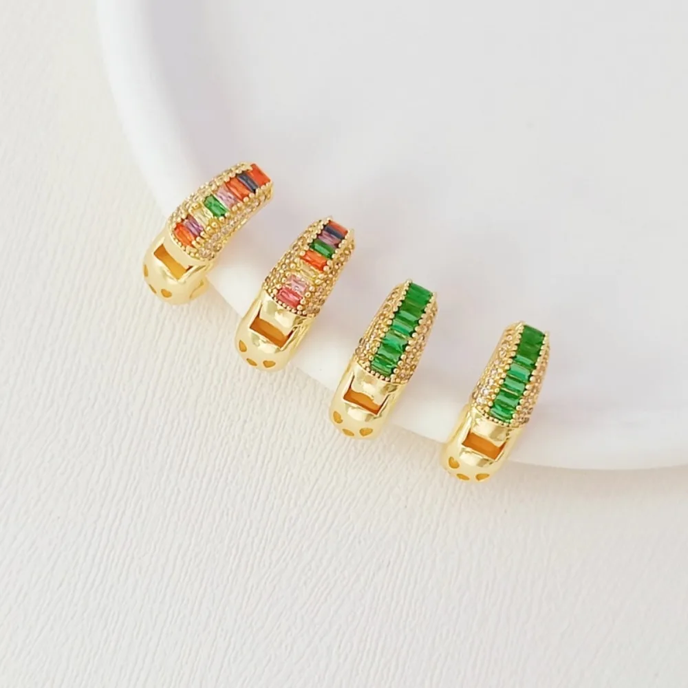 18K Gold-plated Micro-inlaid Zirconium Circle Earring Earrings, Handcrafted DIY, Small, Exquisite and Stylish Ring Earrings