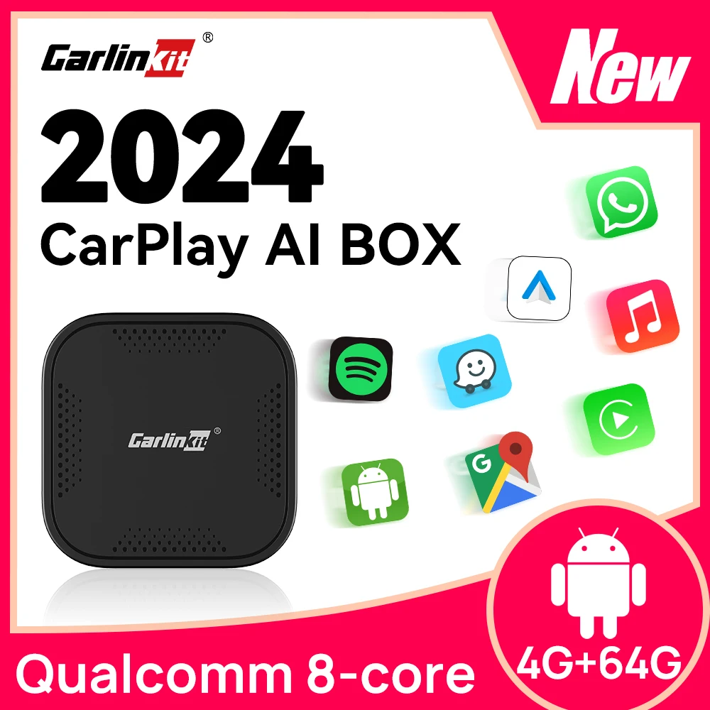 Ibox Pro CarlinKit Portable CarPlay AI Box Qualcomm 8-cores Wireless Android Auto CarPlay For Netflix YouTube Smart Video TV Box