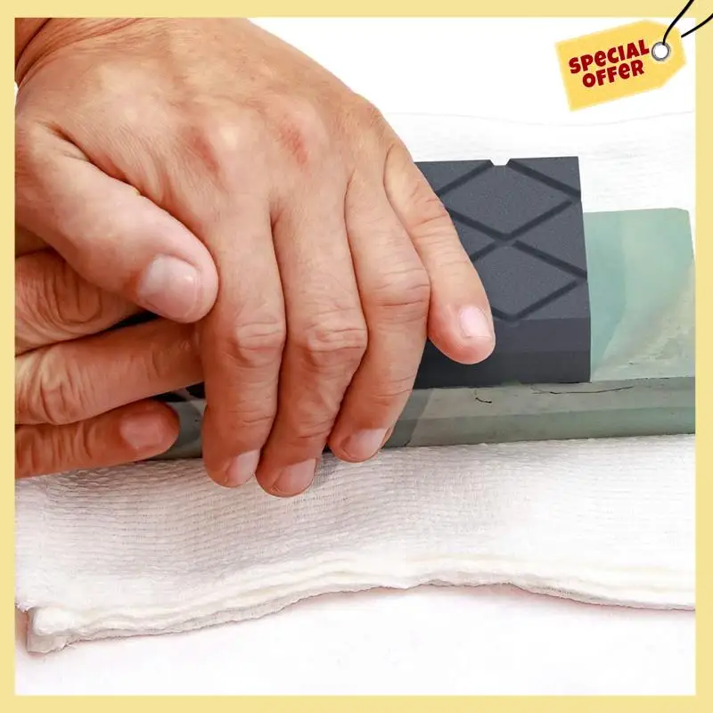 -BABQ 2X Large Flattening Stone- Dual Grit Coarse/Fine Sharpening Stones Flattener- Diamond Grooves Whetstone Fixer