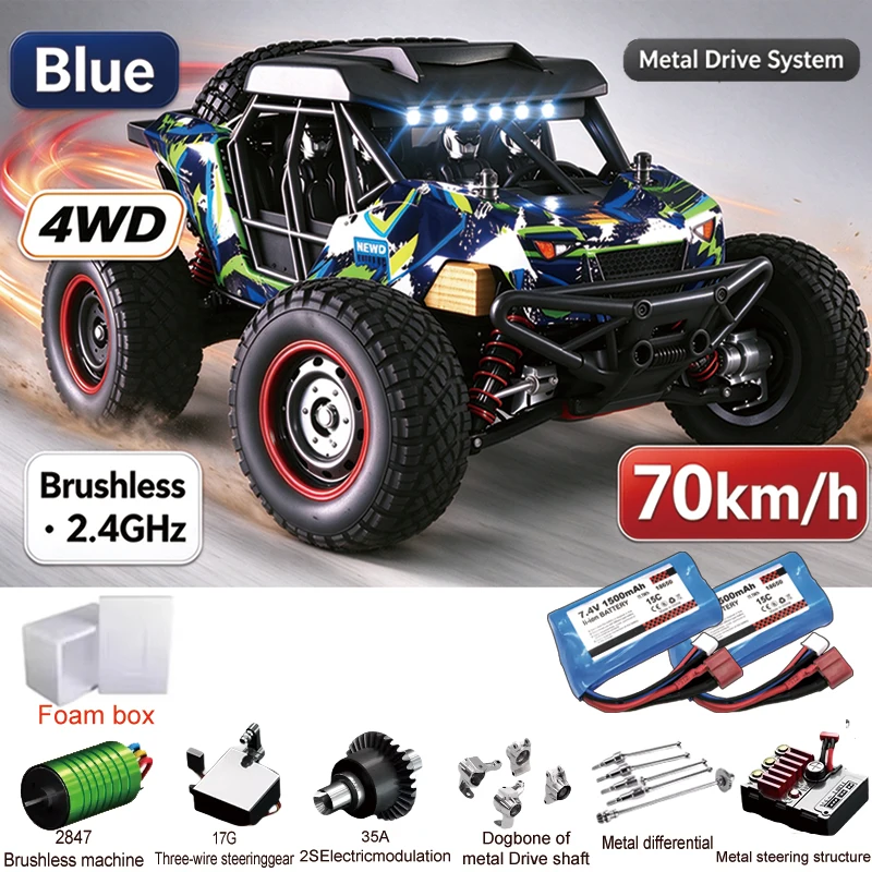 4WD 1/16 50-80KM/H RC Car with LED Remote Control Cars High Speed Drift Monster 4x4 Truck for Hobby Toys Christmas Gifts and toy