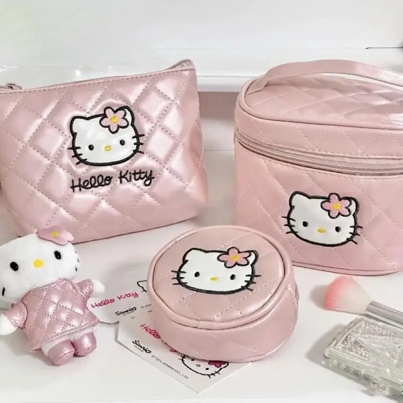 

Hello Kitty 50Th Anniversary Coin Purse Compact Card Holder with Zipper Waterproof Fabric Cute Mini Wallet for Women Girls Gift