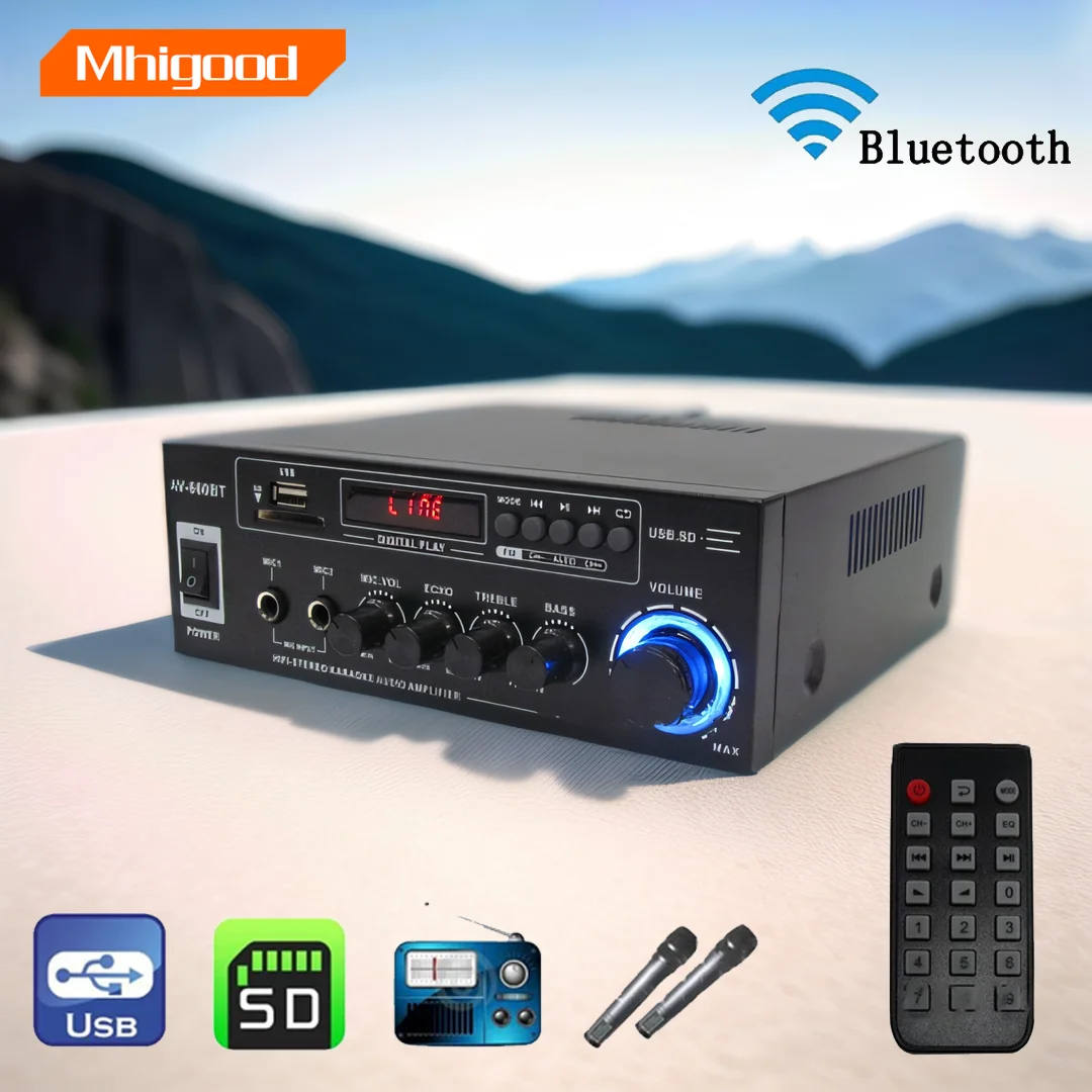 At Home In Car Digital Amplifiers Audio Display 300W+300W Digital HIFI Audio Stereo Power Amplifier 2 Channel Digital Amplifiers