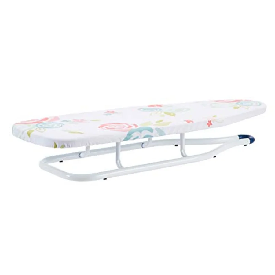 

Foldable Space Saving Ironing Board Tabletop with Non-Slip Feet, 77x29 cm, White, Floral