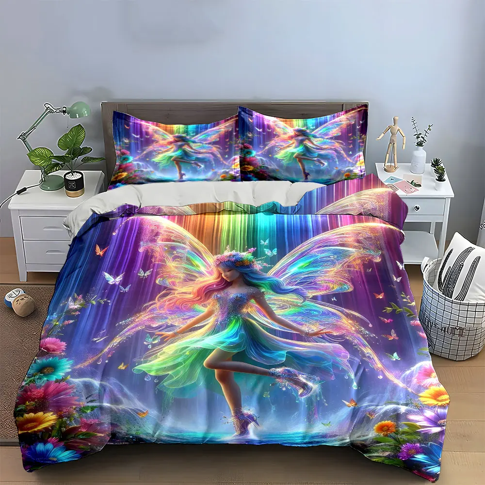 

Rainbow Fairy Garden Decoration Set Multiple sizes kid's and adults' bedroom Exquisite 3PC bedding set, gift