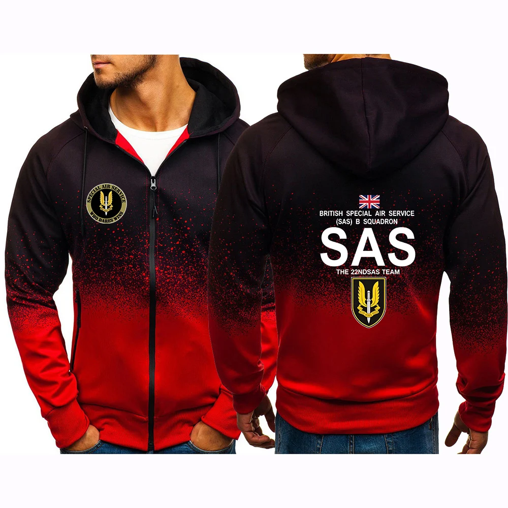 Military SAS Sniper Special Military Operations 2026 Spring And Autumn Men's Gradient Color Coat Fashion Premium Hoodies Jacket