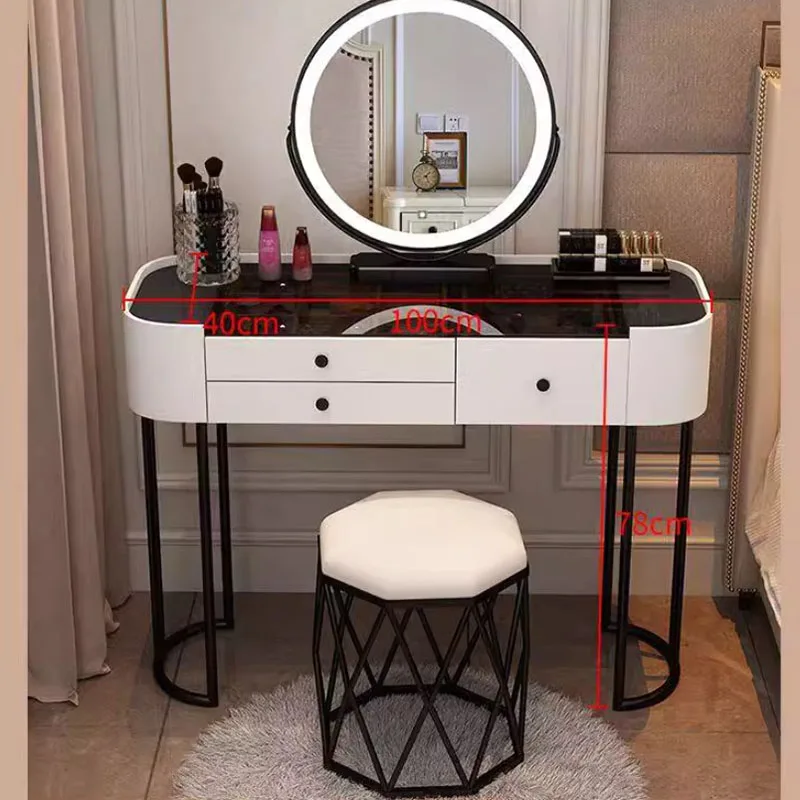 Tanie krzesło toaletka kobiety biała szuflada narożna toaletka lustro makijaż Vanity De Maquillaje Mueble zestawy mebli