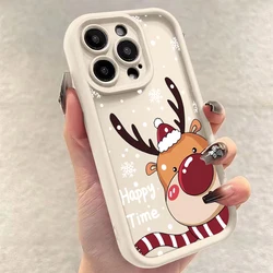 Para Xiaomi 14T funda Poco F6 funda de teléfono con ciervos navideños para Xiaomi Mi 11 Lite 13T 13 12T 12 14 Poco M6 X6 X5 X3 F5 Pro