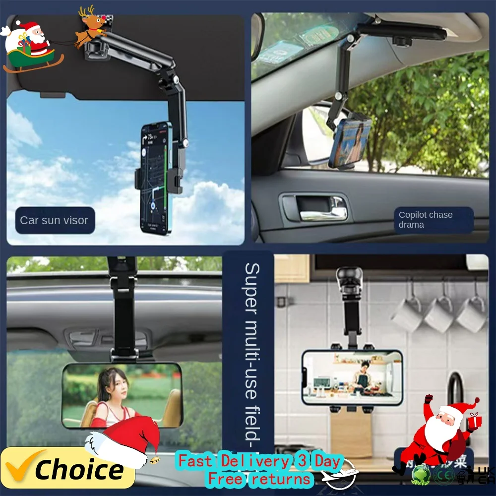 

Sun Visor Phone Holder for Car Multifunctional 360° Rotating Cell Phone Holder with IPhone/Samsung/Android Christmas Gift