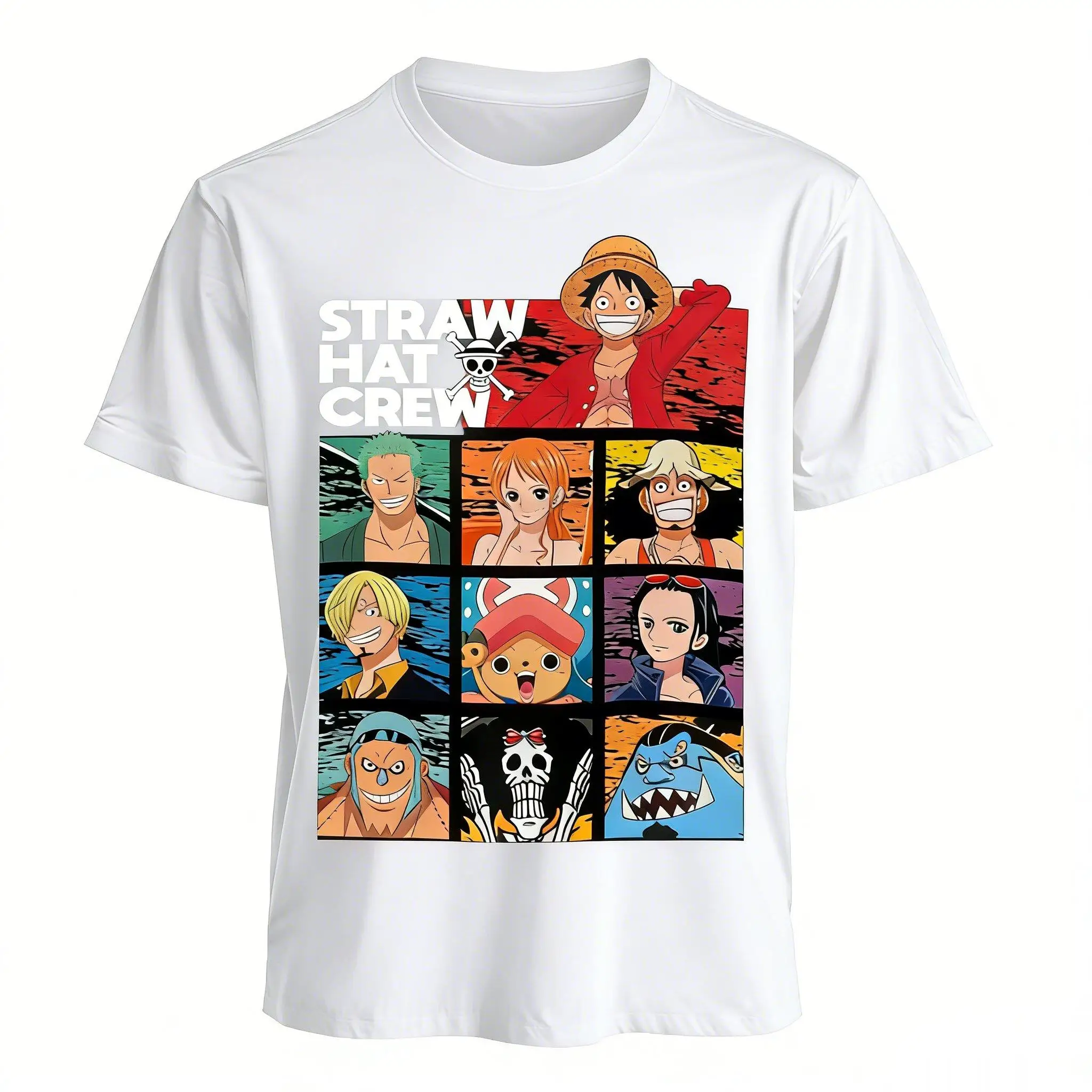 Camiseta Gráfica de One Piece Luffy Straw Hat Crew para Hombre y Mujer, Estampado de Anime, Casual, Manga Corta, Streetwear, Tops Y2k, Novedad de Verano 2026