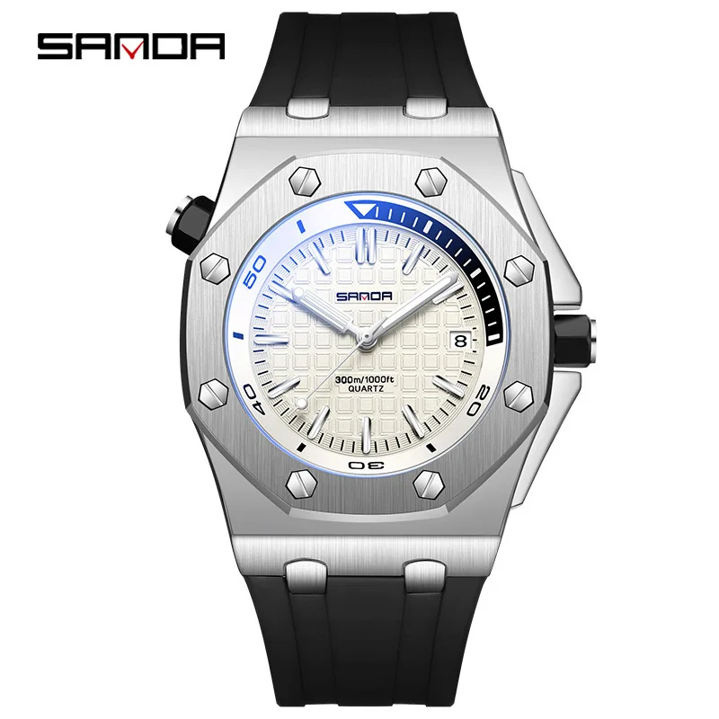 Outdoor Quartz Strap Wrist Watch para homens, moda Sports Calendar, OUTLETSSANDA Sanda, 7032, frete grátis, novo, venda quente