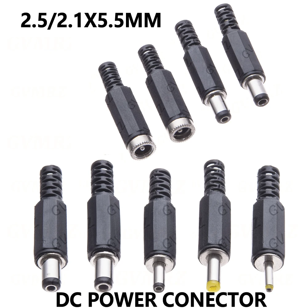 5Pair/5PCS DC Power Conector  2.5/2.1*5.5mm  Male & Female High quality DC Connector  Power 5.5x2.1/5.5x2.5mm Jack
