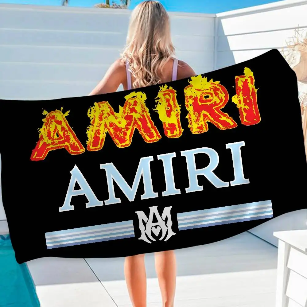 منشفة شاطئ مطبوعة من الألياف الدقيقة من A-AMIRIS لتسلق الجبال واليوجا والسباحة والجري ومنشفة ناعمة ماصة