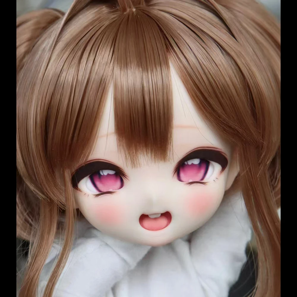 New 1/4 BJD Doll Head Anime Resin Material Lovely Girl Doll Smile DIY No Makeup Doll Toys Girl Gifts