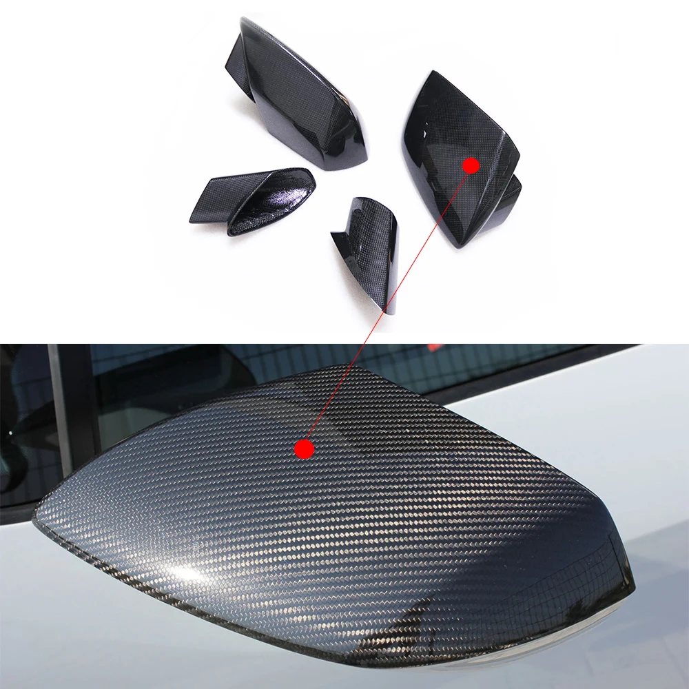 4pcs Dry Carbon Fiber LP610 Rearview Mirror Covers Caps For Lamborghini Huracan Side Mirror Covers Shell Case Replacement Parts