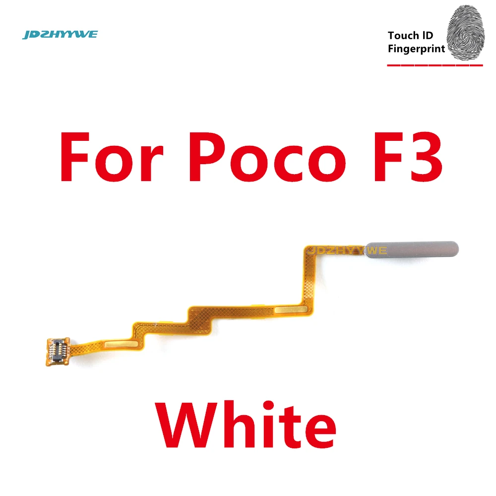 1PCS For Xiaomi Poco F3 Fingerprint Sensor Home Return Key Menu Button Flex Cable Black White Blue