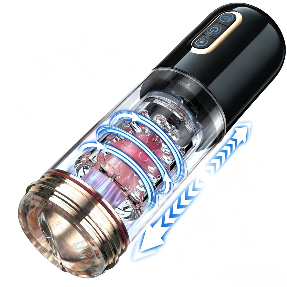 Male Sex Toy Automatic Sucking Telescopic Rotating Masturbator Cup for Men Real Vaginal Suction Pocket Blowjob Adult Product 18+