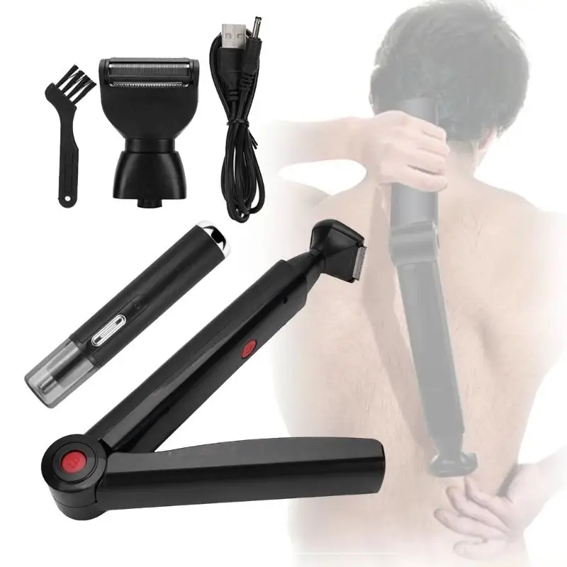 D0AB Foldable Handle Grooming System For Gentle Hair Removal On Back And Body