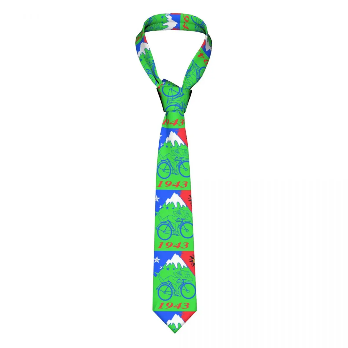 

Custom Albert Hofmann Bicycle Day Tie Mens Formal Silk LSD Acid Blotter Necktie for Party