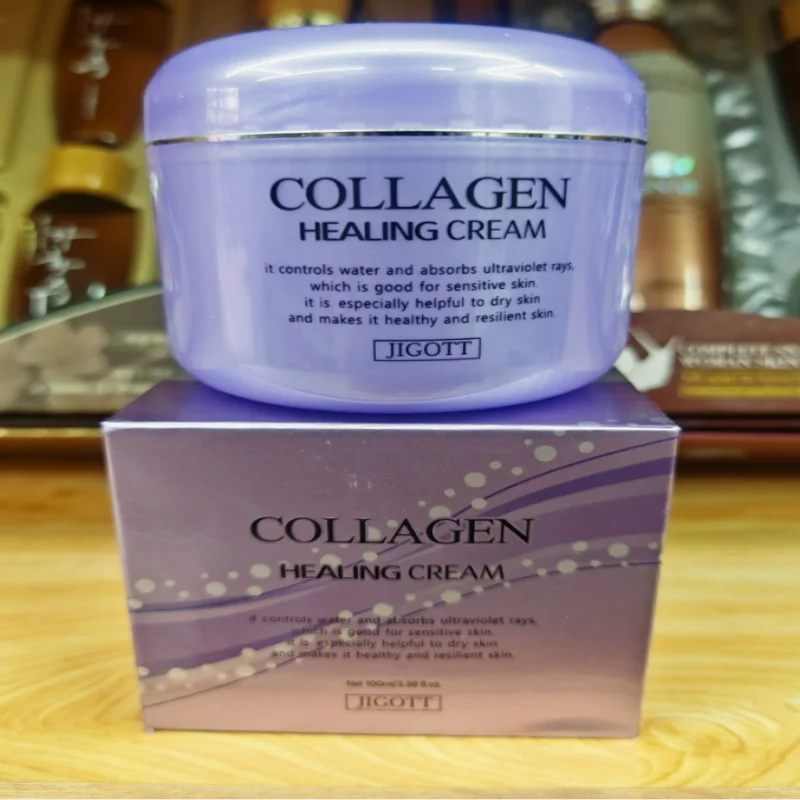 Reparación facial de colágeno calma secado, arrugas, blanco brillante antienvejecimiento elástico hidratante e hidratante piel sensible 100g